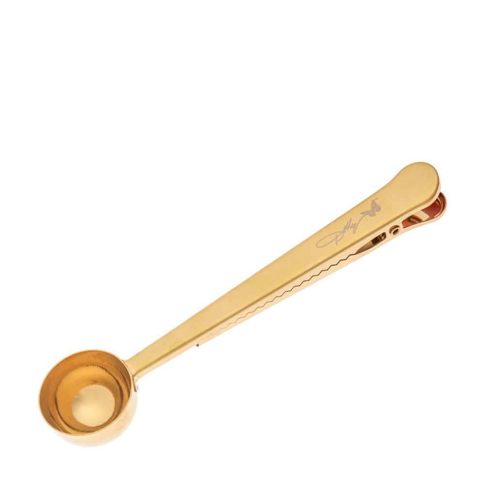 New Dolly Parton Gold Coffee Scoop with Clip